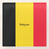 Flagge Belgiens Glasuntersetzer (Vorderseite)