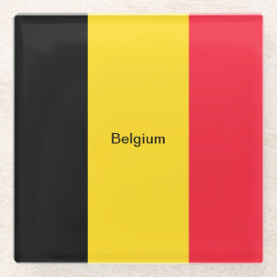 Flagge Belgiens Glasuntersetzer