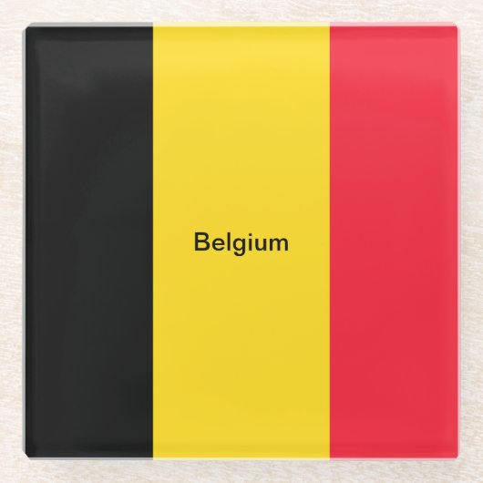 Flagge Belgiens Glasuntersetzer (Vorderseite)