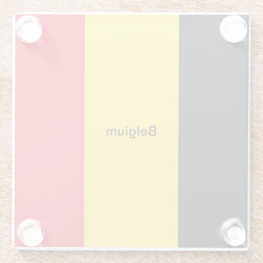 Flagge Belgiens Glasuntersetzer (Rückseite)