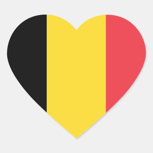 Flagge Belgiens Herz-Aufkleber (Vorderseite)