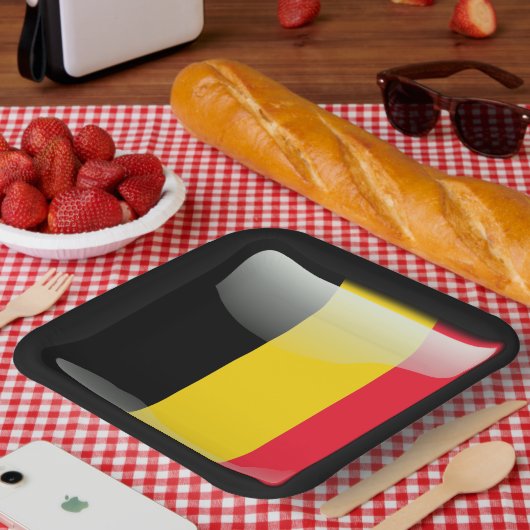 Flagge Belgiens Pappteller (Picknick)