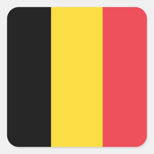 Flagge Belgiens Quadratischer Aufkleber (Vorderseite)