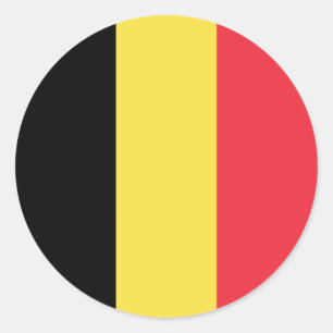 Flagge Belgiens Runder Aufkleber