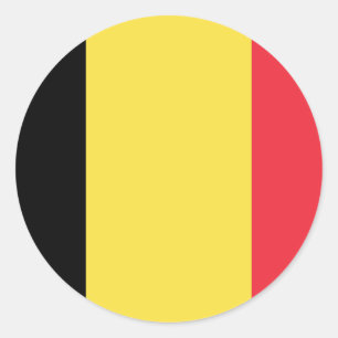 Flagge Belgiens Runder Aufkleber