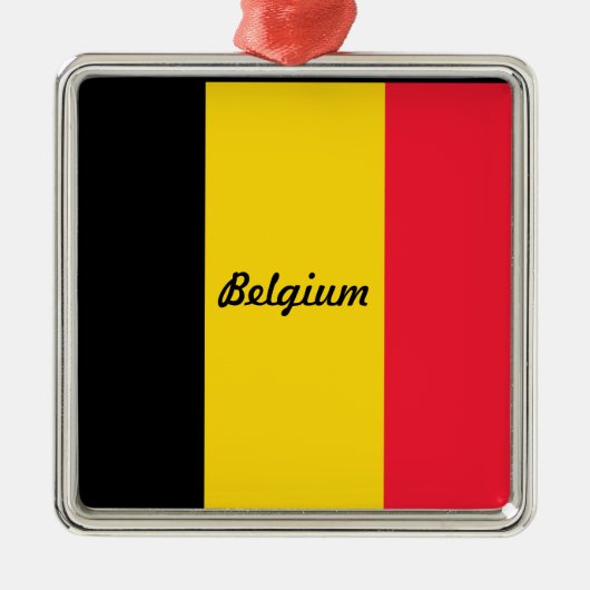 Flagge Belgiens Silbernes Ornament (Vorne)