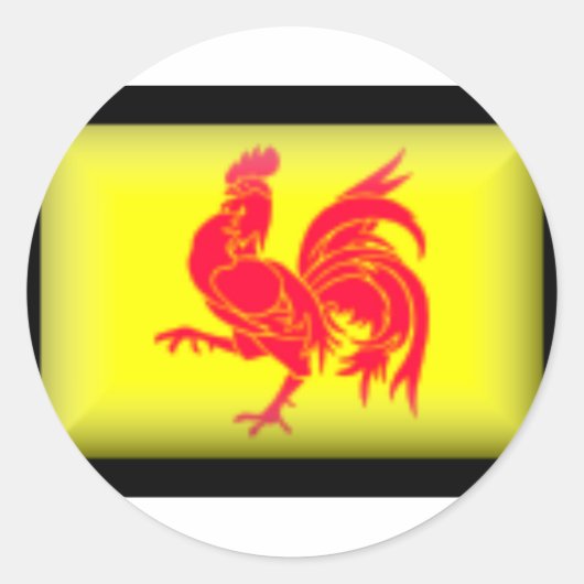 Flagge Belgiens-Wallonien Runder Aufkleber (Vorderseite)