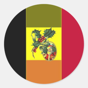 Flagge Belgiens Weihnachtsaufkleber gestrichen Runder Aufkleber