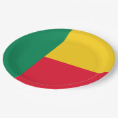 Flagge Benins (Afrika) Pappteller (Schrägansicht)