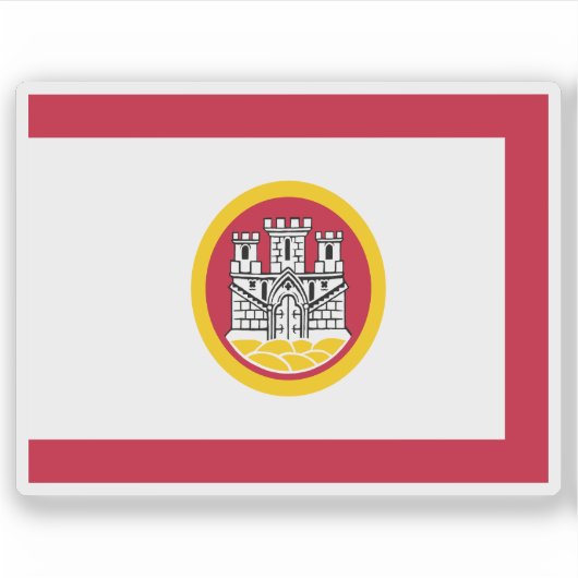 Flagge Bergens, Norwegen Aufkleber (Vorderseite)