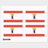 Flagge Berlin Rechteckkantsticker Rechteckiger Aufkleber (Blatt)