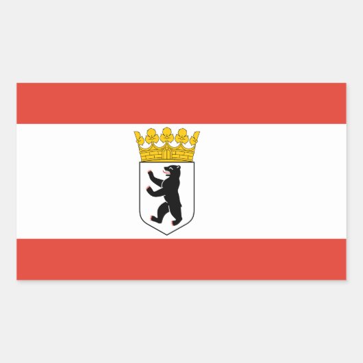 Flagge Berlin Rechteckkantsticker Rechteckiger Aufkleber (Vorderseite)