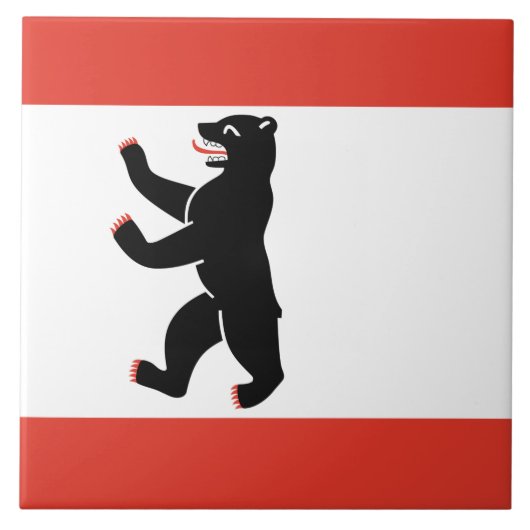 Flagge Berlins (deutsche Stadt) Fliese (Vorderseite)