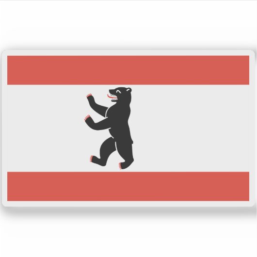 Flagge Berlins, Deutschland Aufkleber (Vorderseite)