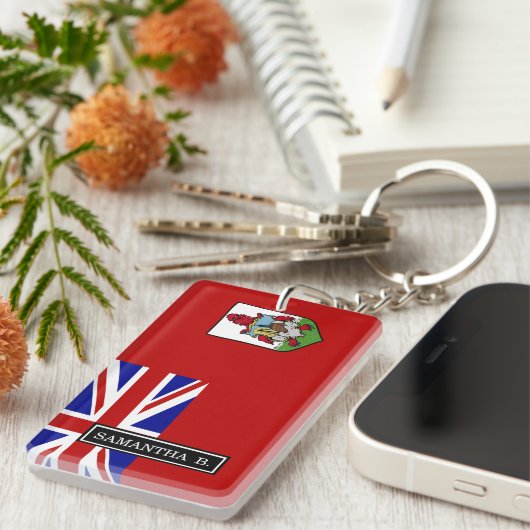 Flagge Bermudas Schlüsselanhänger (Vorderseite rechts)