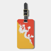 Flagge Bhutan Gepäckmarke mit Ledergurt Gepäckanhänger (Vorderseite vertikal)