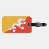 Flagge Bhutan Gepäckmarke mit Ledergurt Gepäckanhänger (Rückseite horizontal)