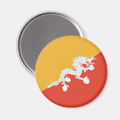 Flagge Bhutans Magnet (Vorderseite/Rückseite)