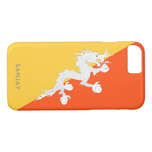 Flagge Bhutans mit Individuelle Name Case-Mate iPhone Hülle (Rückseite (Horizontal))