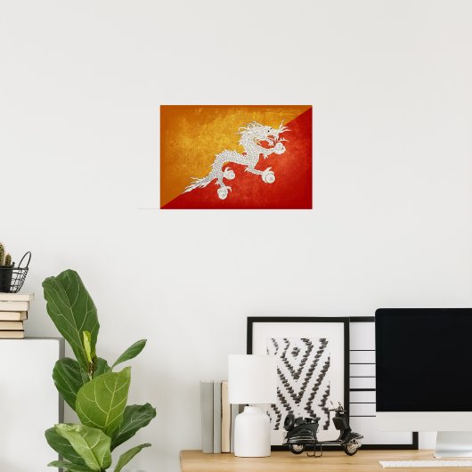 Flagge Bhutans Poster (Heimbüro)