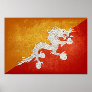Flagge Bhutans Poster