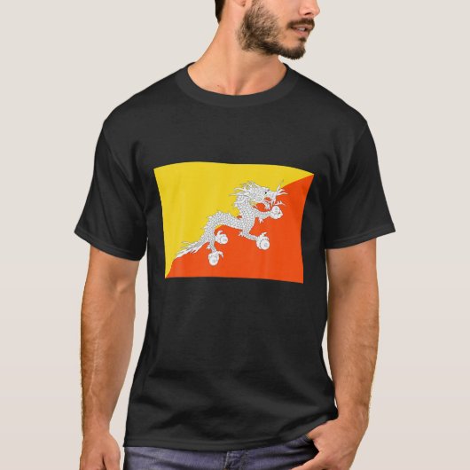 Flagge Bhutans T-Shirt (Vorderseite)