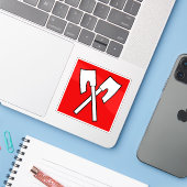 Flagge Biel/Bienne, Schweiz Aufkleber (Laptop mit iPhone)