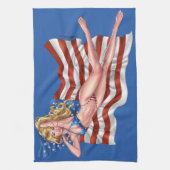 Flagge-Bikinipinup-Mädchen durch Al Rio Handtuch (Vertikal)