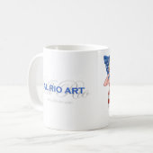 Flagge-Bikinipinup-Mädchen durch Al Rio Kaffeetasse (Vorderseite Links)