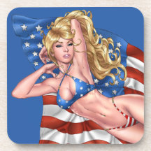 Flagge-Bikinipinup-Mädchen durch Al Rio