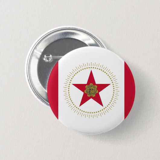 Flagge Birminghams, Alabama Pinback Button (Vorne & Hinten)