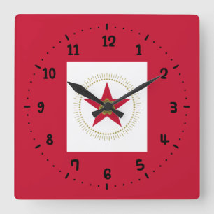 Flagge Birminghams, Alabama-Uhr Quadratische Wanduhr