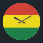 Flagge Boliviens (Bolivien) Große Wanduhr<br><div class="desc">Anpassbare World Flag Produkte - Bitte fühlen Sie sich frei,  Ihren eigenen Text hinzuzufügen.</div>
