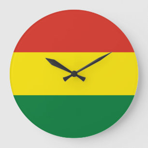 Flagge Boliviens (Bolivien) Große Wanduhr