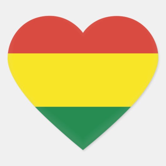 Flagge Boliviens (Bolivien) Herz-Aufkleber (Vorderseite)
