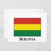 Flagge Boliviens (Bolivien) Postkarte (Vorne/Hinten)