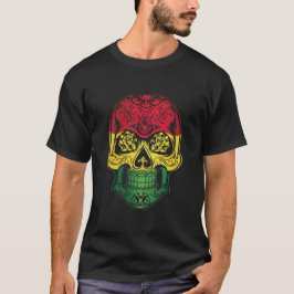 Flagge Boliviens für Schädel und Rose T-Shirt