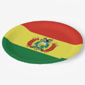 Flagge Boliviens Pappteller (Schrägansicht)