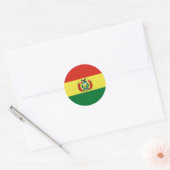 Flagge Boliviens Runder Aufkleber (Umschlag)