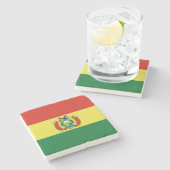 Flagge Boliviens Steinuntersetzer (Seitenansicht)