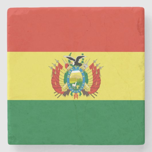 Flagge Boliviens Steinuntersetzer (Vorderseite)