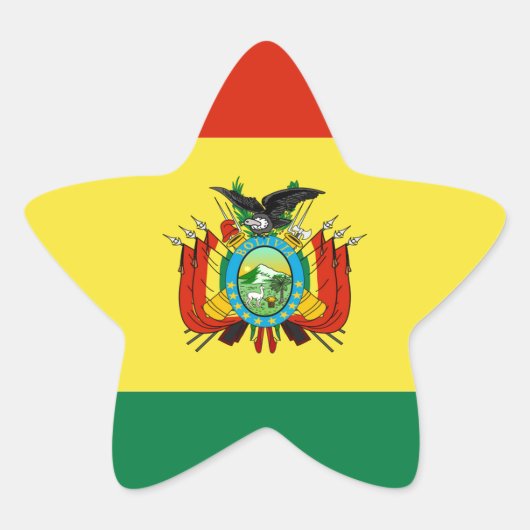 Flagge Boliviens Stern-Aufkleber (Vorderseite)