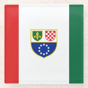Flagge Bosnien und Herzegowina Glasuntersetzer