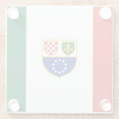 Flagge Bosnien und Herzegowina Glasuntersetzer (Rückseite)