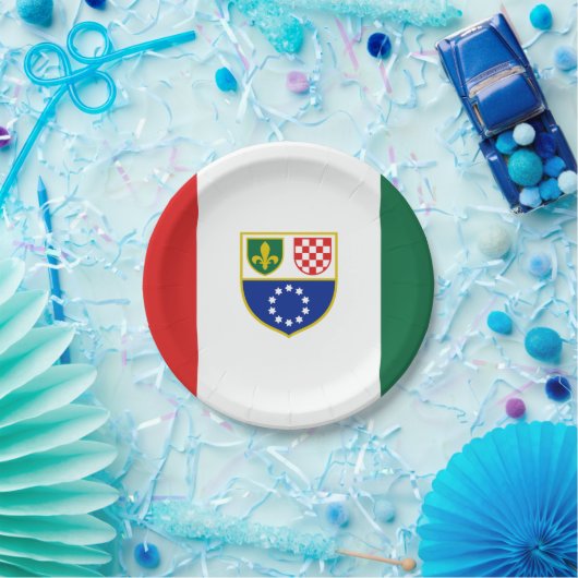 Flagge Bosnien und Herzegowina Pappteller (Party)