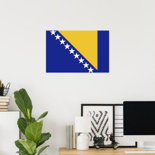 Flagge Bosnien und Herzegowina Poster