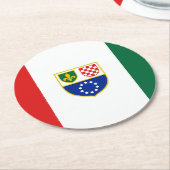 Flagge Bosnien und Herzegowina Runder Pappuntersetzer (Angewinkelt)