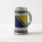 Flagge Bosniens Bierglas (VorderseiteRechts)