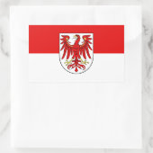 Flagge Brandenburgs rechteckiger Aufkleber (Tasche)