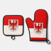 Flagge Brandenburgs rechteckiger Aufkleber Ofenhandschuh & Topflappen-Set (Vorderseite)